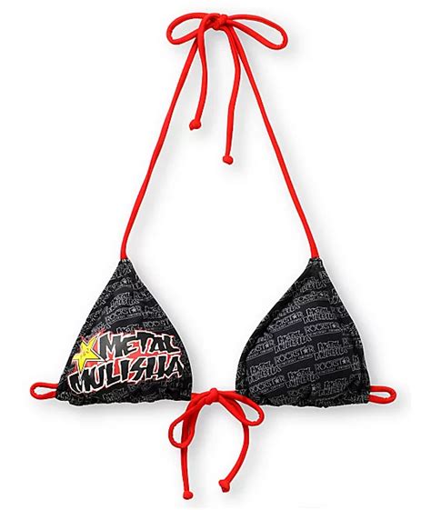 Metal Mulisha Rockstar Drench Bikini Top Size L .